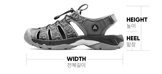 Giày dép lội nước đi mưa nam Humtto chống trượt Sadler Hiking Sandals Xám 10