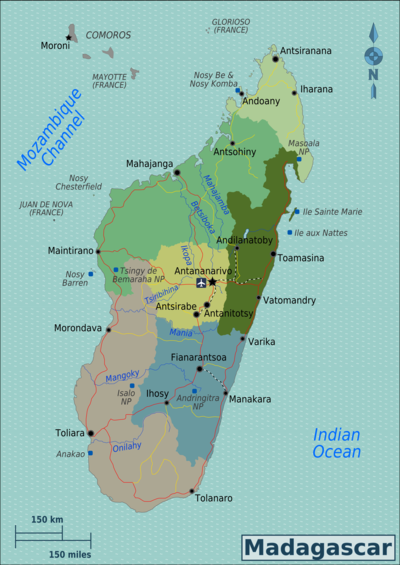 Bản đồ diện tích Madagascar