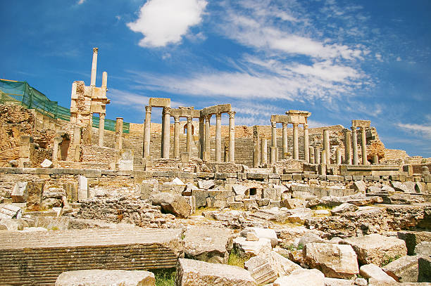 Dougga, Roman Ruins. Unesco World Heritage Site in Tunisia.