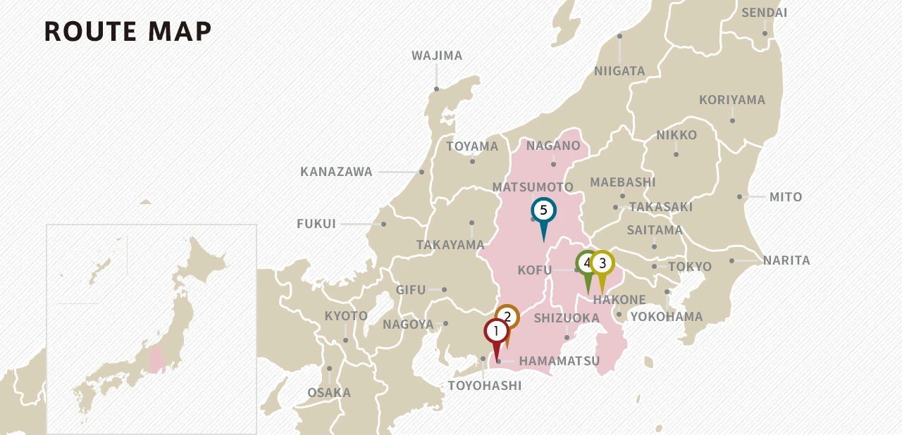 Bản đồ vị trí núi Phú Sĩ (Fujiyama map)