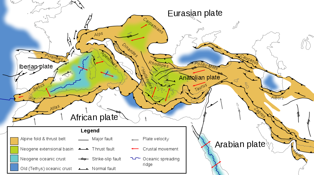 Sơ đồ và vị trí địa lý dãy núi Alps