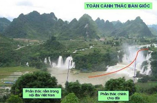 Thác Bản Giốc phân chia biên giới giữa Trung Quốc và Việt Nam