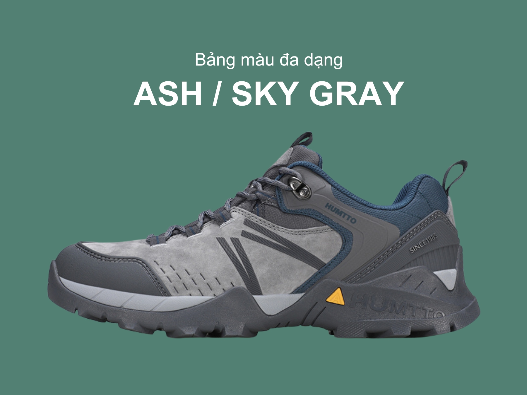 Giày hiking nam Humtto 160986A cổ thấp da heo chống xoắn-16