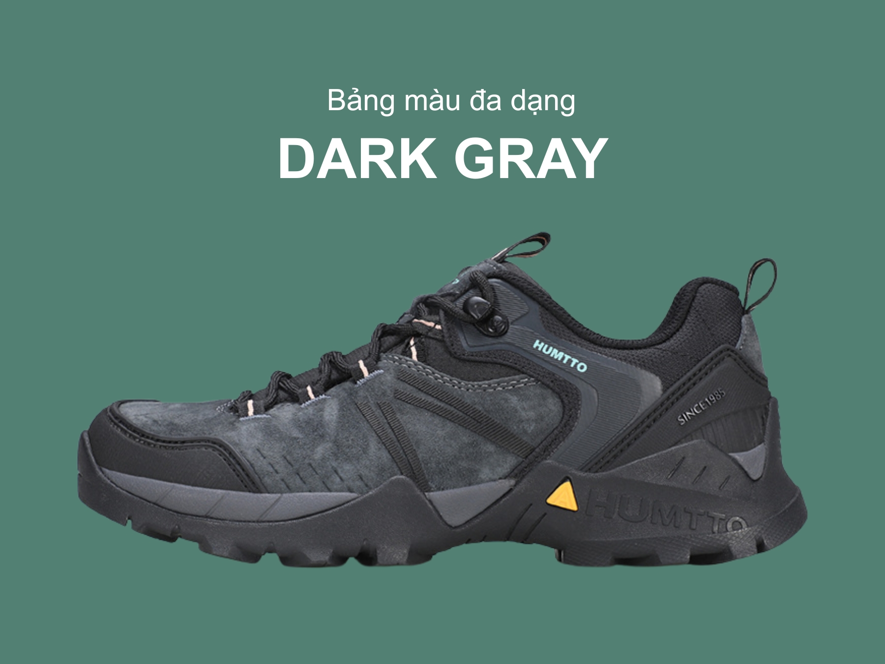 Giày hiking nam Humtto 160986A cổ thấp da heo chống xoắn-18