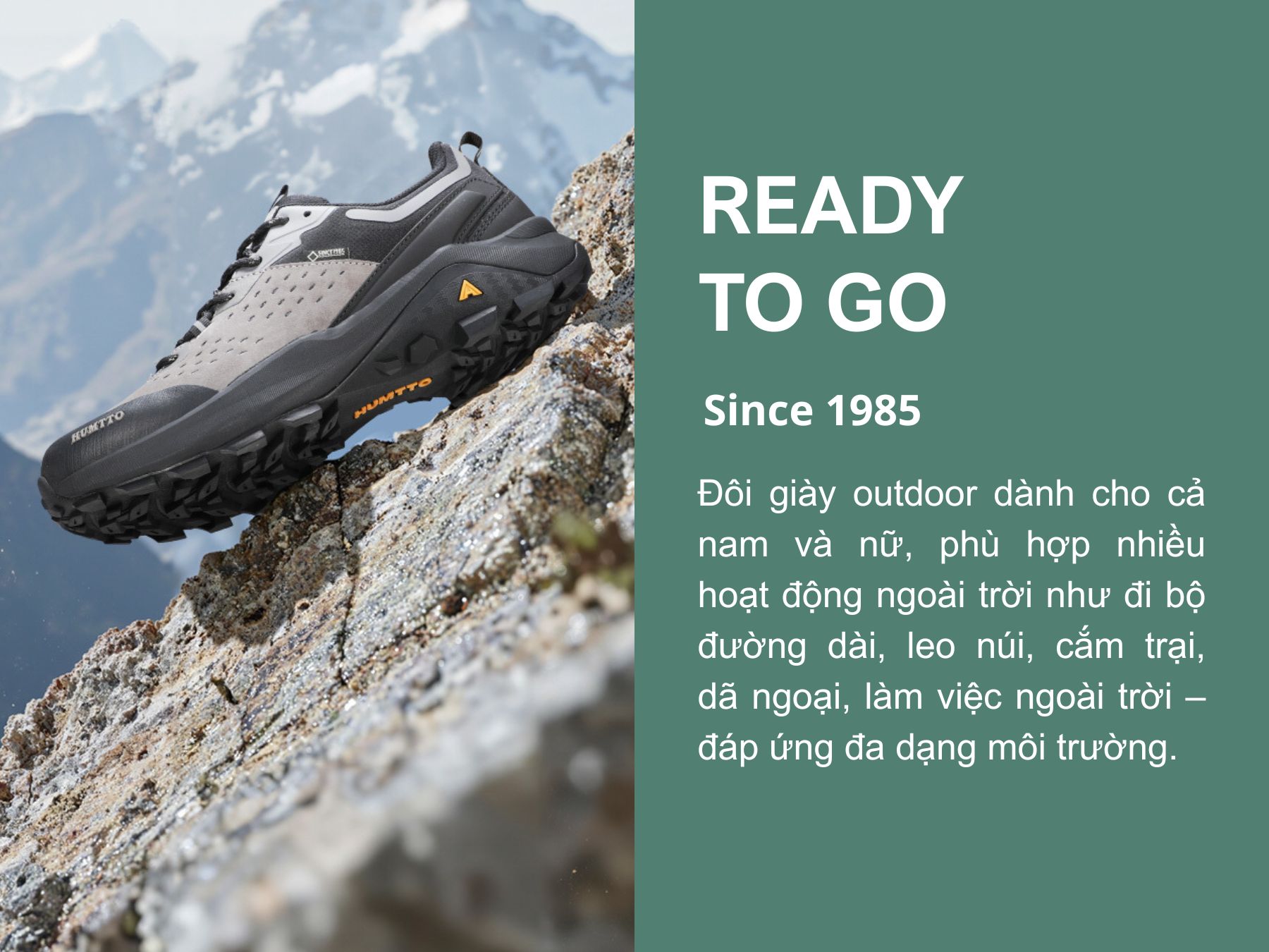 Giày trekking outdoor nam Humtto 160560A cổ thấp lỗ thông khí-12