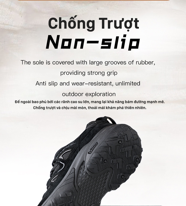 Giày hiking nam Humtto 160114A cổ thấp đế gai chống trượt mũi giày chống va đập-8