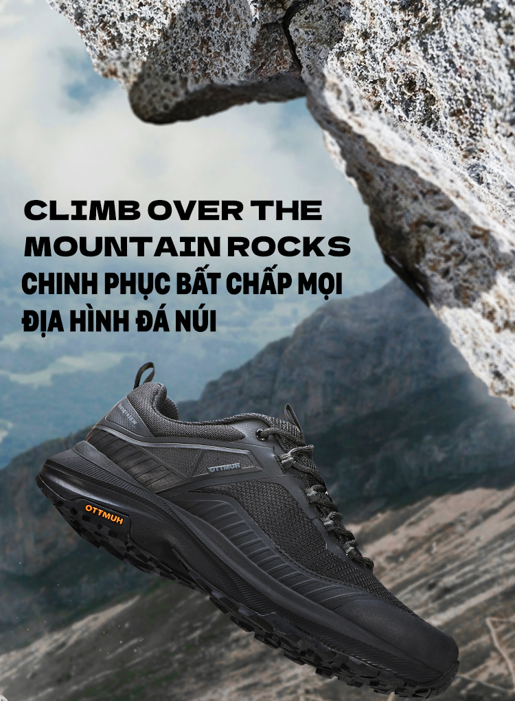 Giày hiking nam Humtto 160705A cổ thấp lưới thông khí nhẹ cắt xẻ thời trang-7