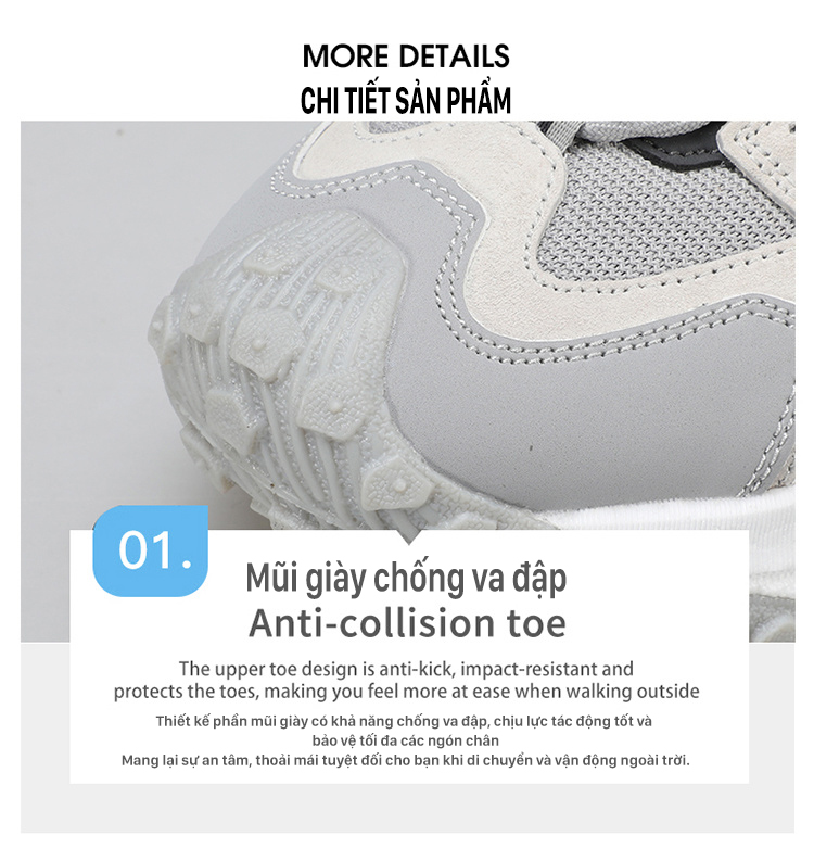 Giày leo núi nam Humtto 170940A cổ thấp da thuộc đế trợ lực chống trượt-9