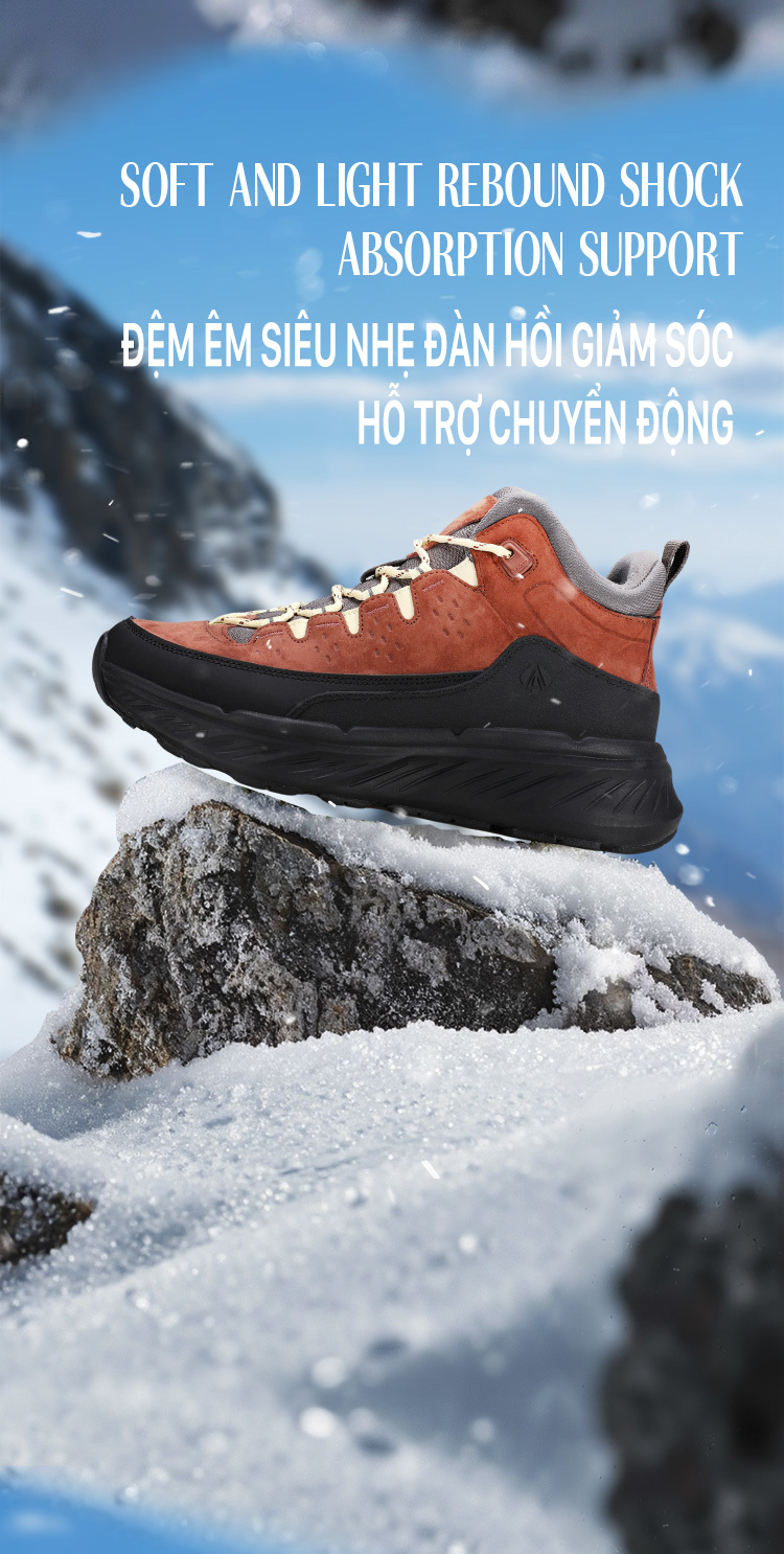 Giày leo núi nam Humtto 260757A cổ cao đi tuyết giữ ấm đế gai chống trượt-5