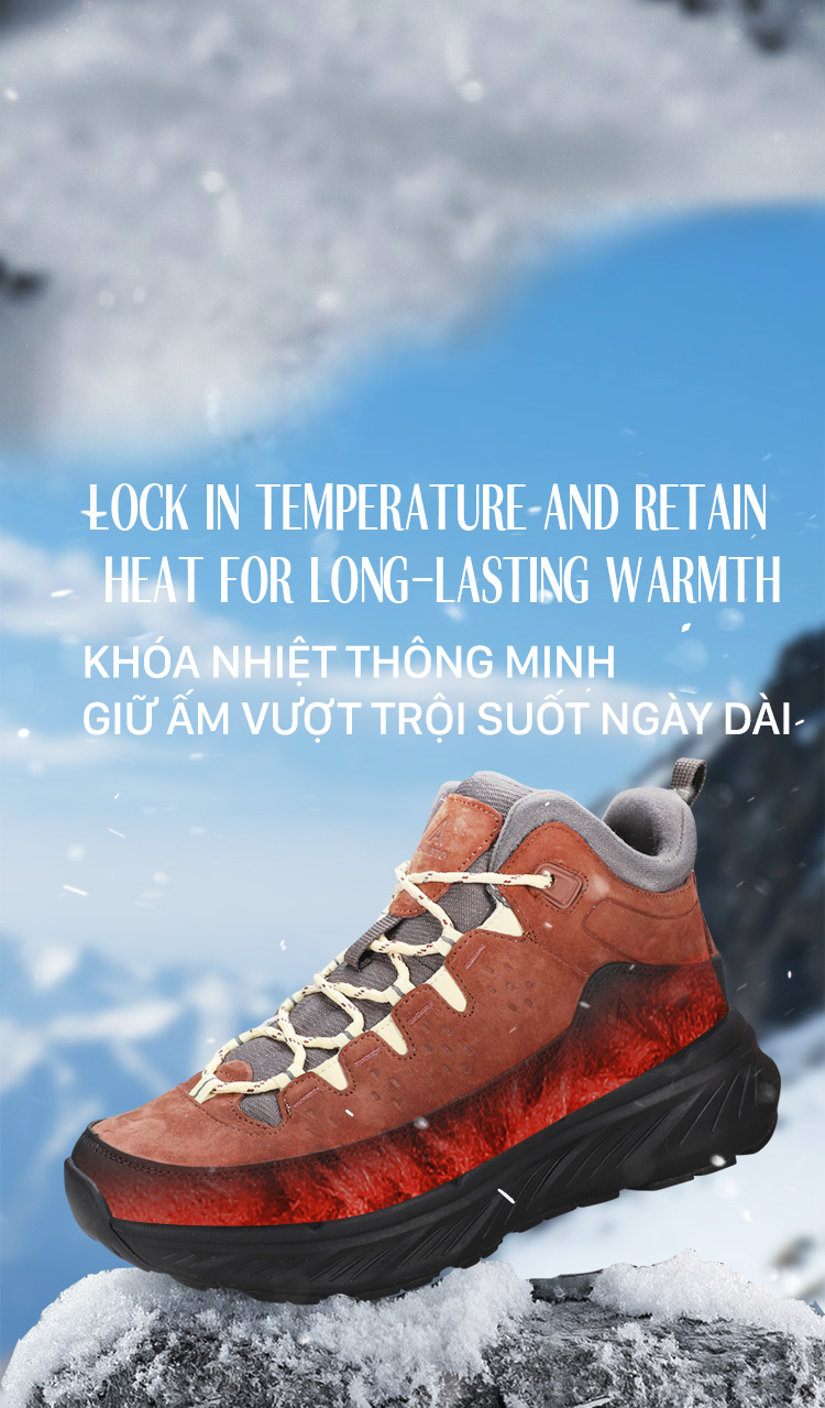 Giày leo núi nam Humtto 260757A cổ cao đi tuyết giữ ấm đế gai chống trượt-7