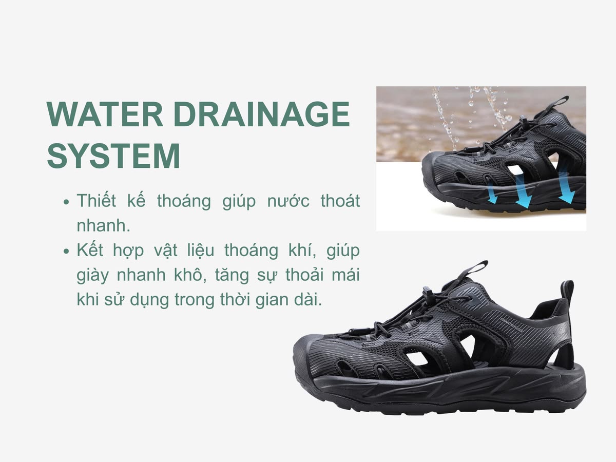Giày sandal đi biển trekking thoát nước nhanh nam Humtto 771222A-11
