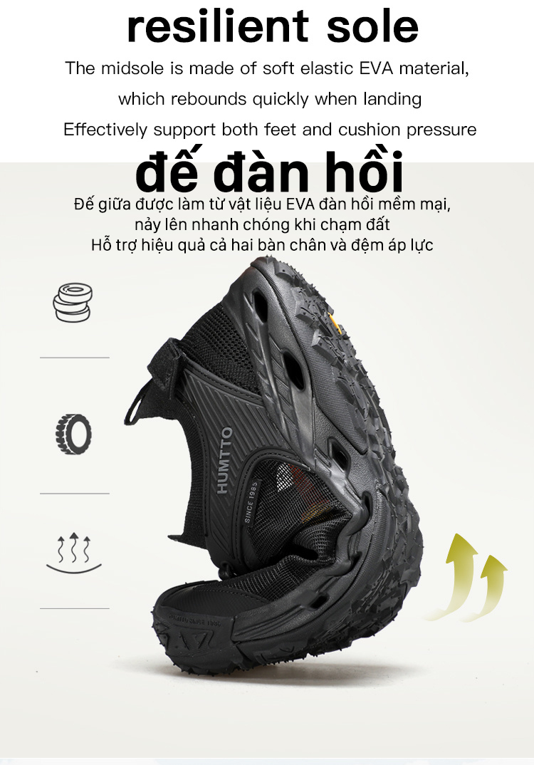 Giày trekking nam sandals Humtto 660859A lội suối dây rút tiện lợi-11