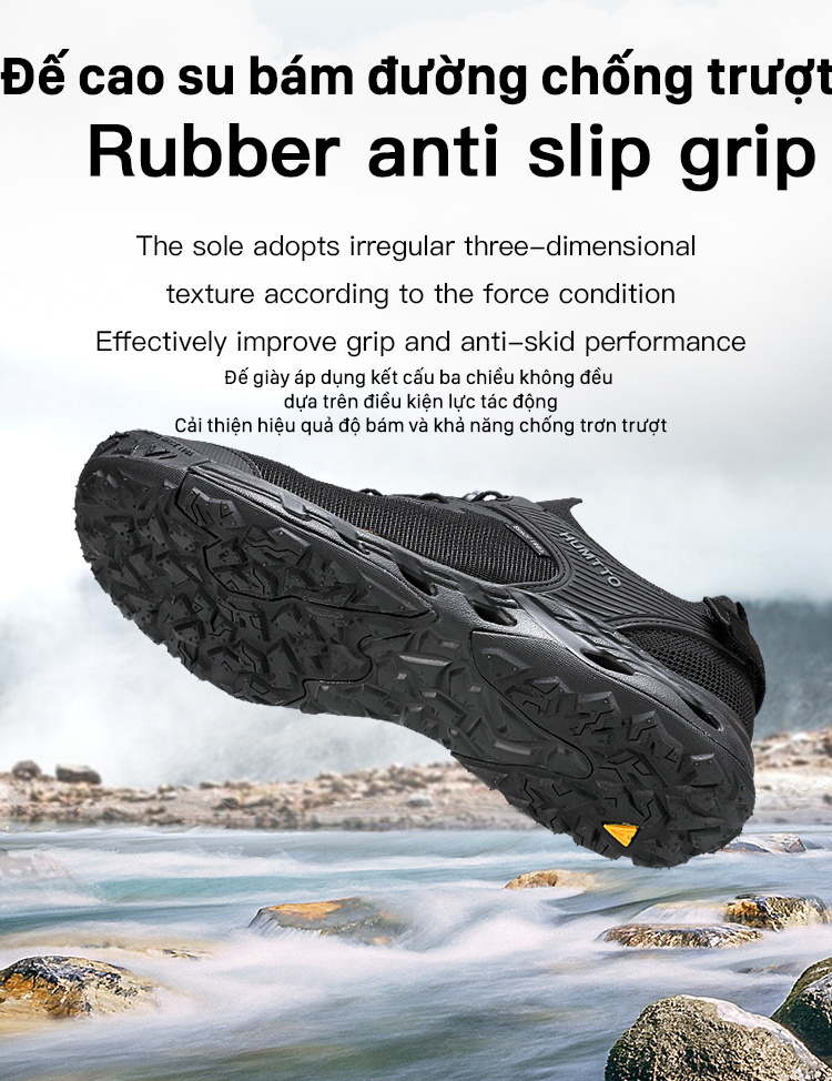 Giày trekking nam sandals Humtto 660859A lội suối dây rút tiện lợi-12