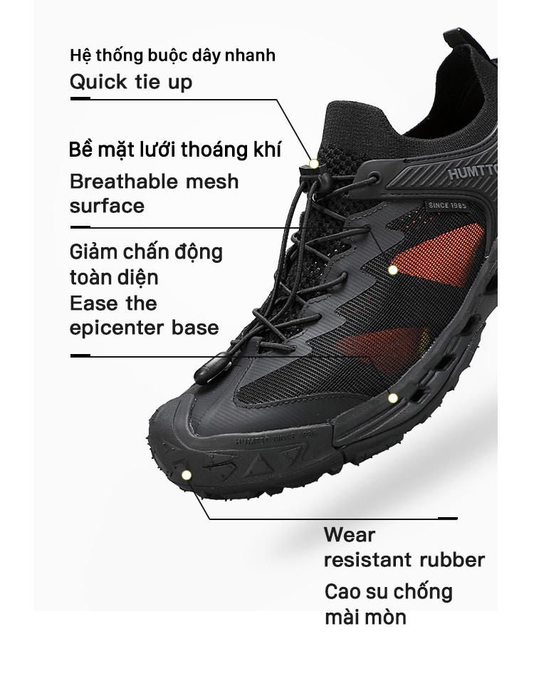 Giày trekking nam sandals Humtto 660859A lội suối dây rút tiện lợi-8