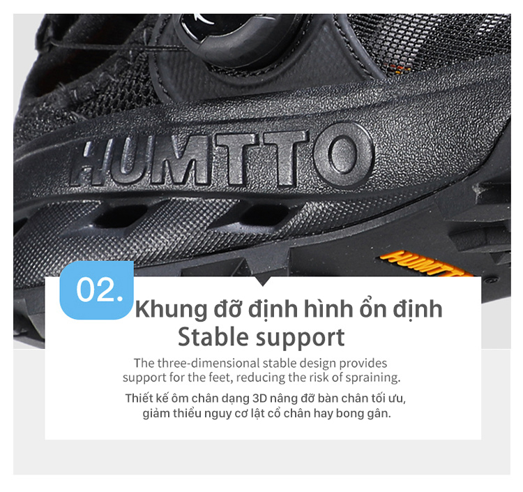 Giày trekking nam sandals Humtto 670702A lội suối núm vặn dây rút tiện lợi-13