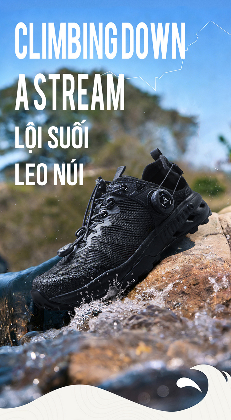 Giày trekking nam sandals Humtto 670702A lội suối núm vặn dây rút tiện lợi-7