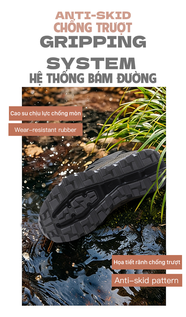 Giày lội nước nam Humtto 671495A mặt lưới mau khô dây rút tiện lợi-10