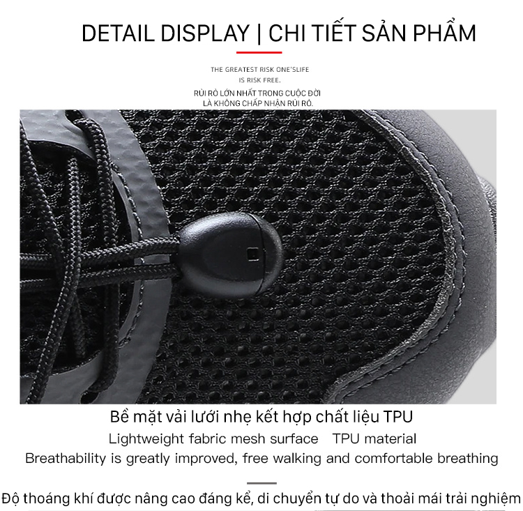 Giày lội nước nam Humtto 671495A mặt lưới mau khô dây rút tiện lợi-14
