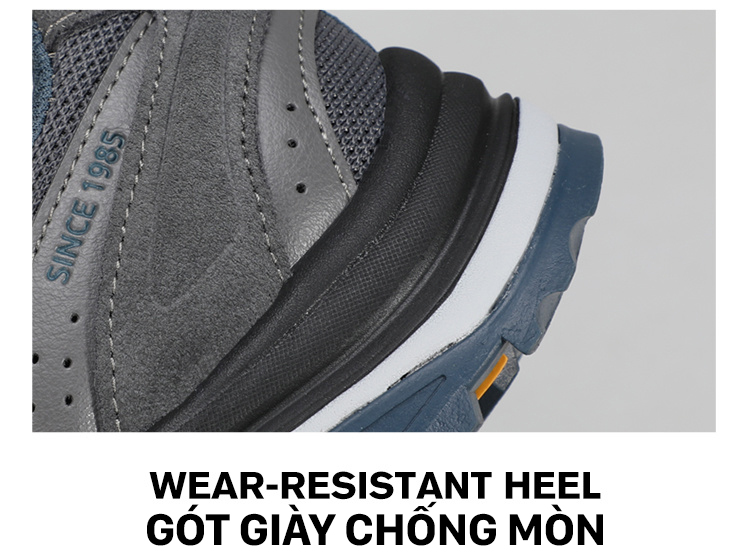 Giày leo núi nam Humtto 160482A cổ thấp da lộn núm vặn chống mòn -11
